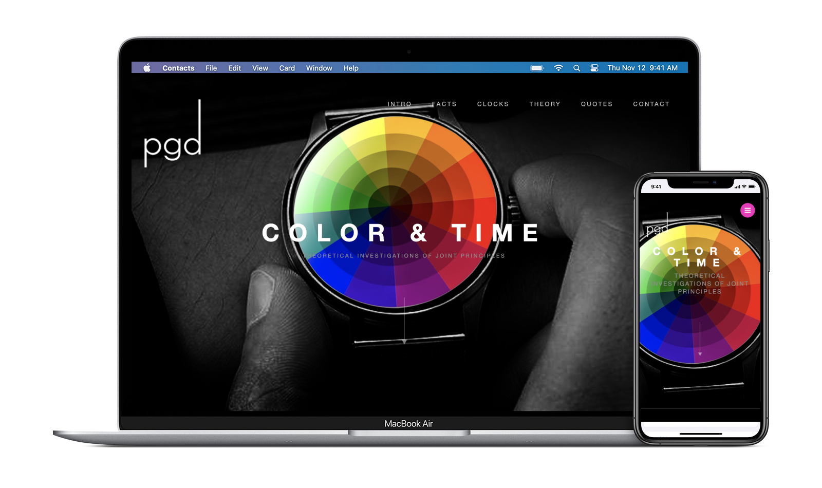 Color and Time clockface download website splash