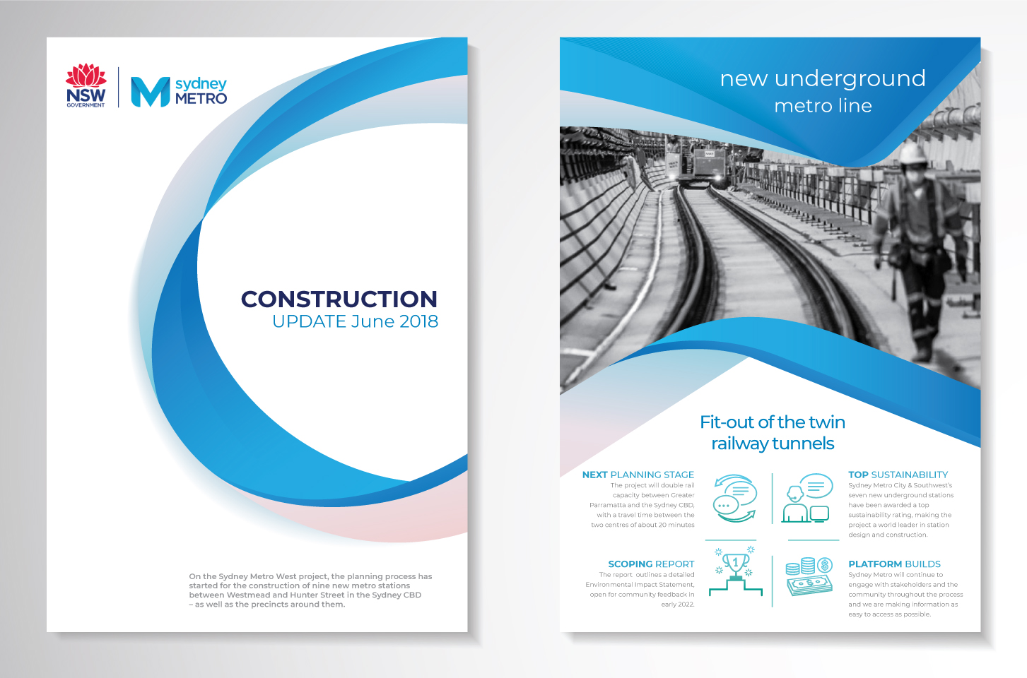 Sydney Metro blue ribbon foldover report cover