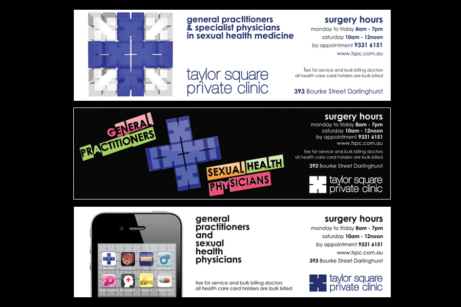 Taylor Square Private Clinic advertisements