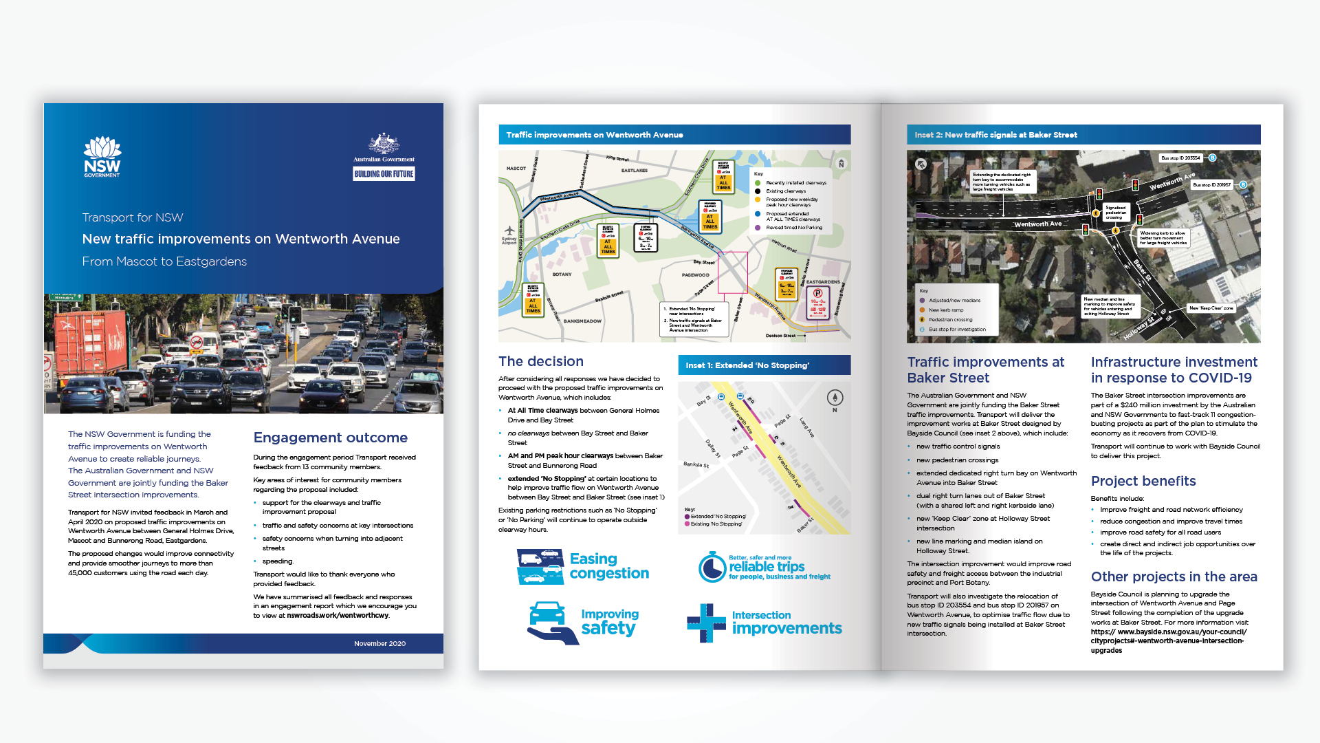 Transport for NSW fold-out brochure