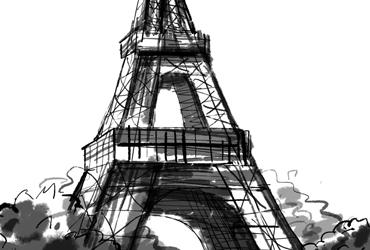 Eiffel Tower, Paris - a wrought-iron lattice tower on the Champ de Mars in Paris, France. It is named after the engineer Gustave Eiffel